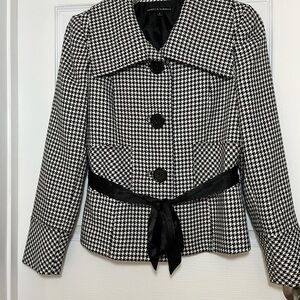 Isabella Demarco Houndstooth Blazer with Tie Waist
